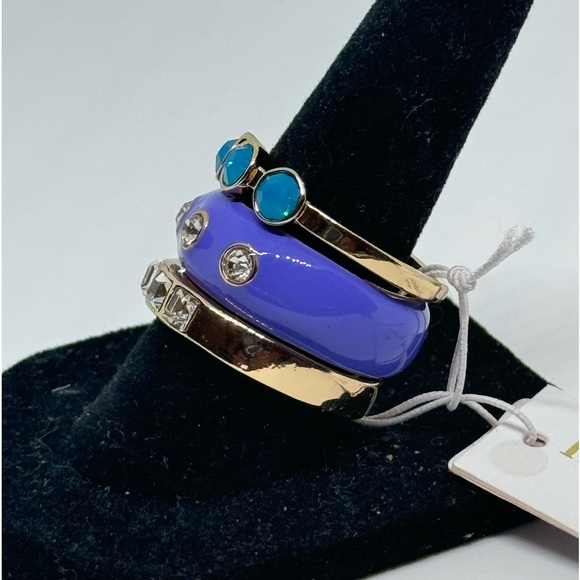 Isaac Mizrahi Set of 3 Statement Band Ring SZ 8 - Picture 4 of 10